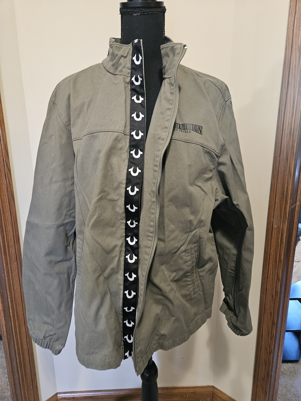 True Religion Olive Green Men's Twill Jacket